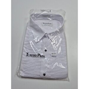 Tuxedo Park Dress Shirt Mens 18.5 32/33 2XL White Pleated French Cuff Formal